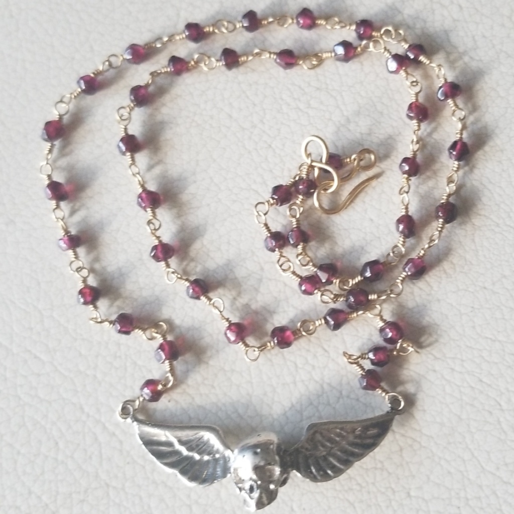Silver And Gold Skull Necklace